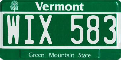 VT license plate WIX583