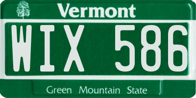 VT license plate WIX586