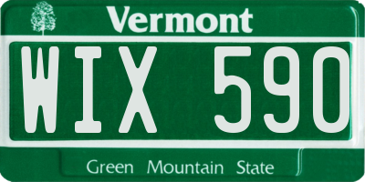 VT license plate WIX590
