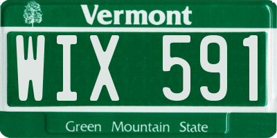 VT license plate WIX591