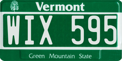 VT license plate WIX595