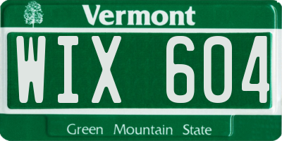 VT license plate WIX604