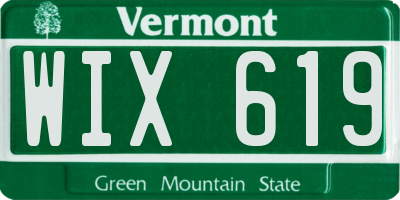 VT license plate WIX619