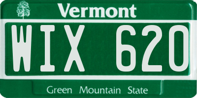 VT license plate WIX620