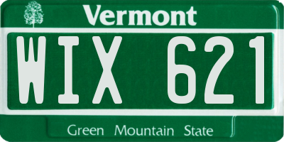 VT license plate WIX621