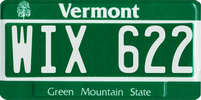 VT license plate WIX622