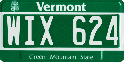 VT license plate WIX624
