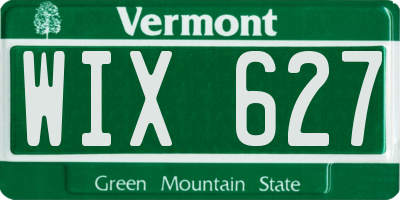 VT license plate WIX627