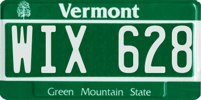VT license plate WIX628