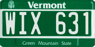 VT license plate WIX631