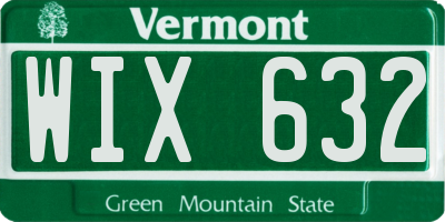 VT license plate WIX632