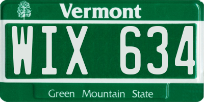 VT license plate WIX634