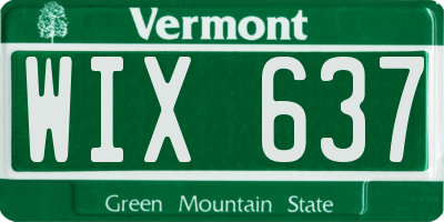 VT license plate WIX637