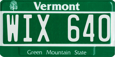 VT license plate WIX640