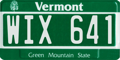 VT license plate WIX641