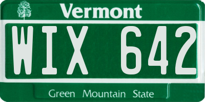 VT license plate WIX642