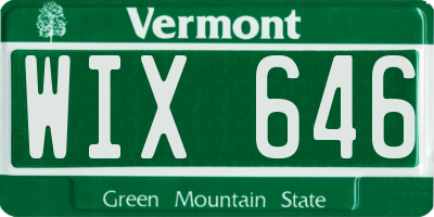 VT license plate WIX646