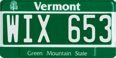 VT license plate WIX653