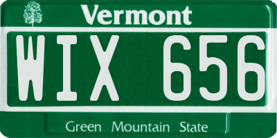 VT license plate WIX656