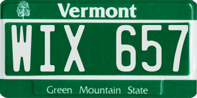VT license plate WIX657