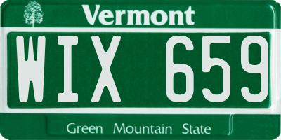 VT license plate WIX659