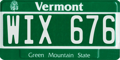 VT license plate WIX676
