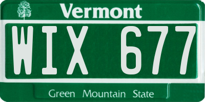 VT license plate WIX677