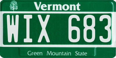 VT license plate WIX683