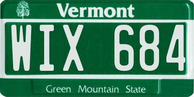 VT license plate WIX684