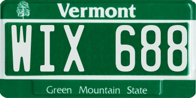 VT license plate WIX688
