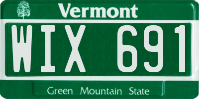 VT license plate WIX691