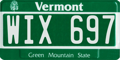 VT license plate WIX697