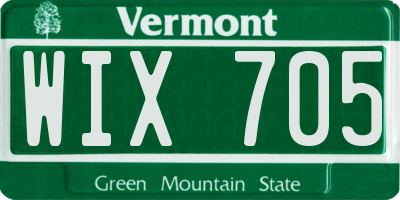 VT license plate WIX705