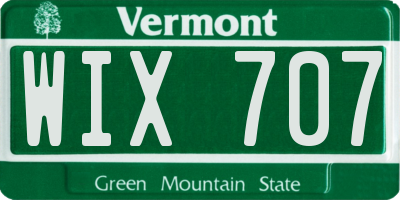 VT license plate WIX707