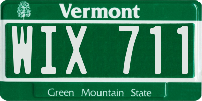 VT license plate WIX711