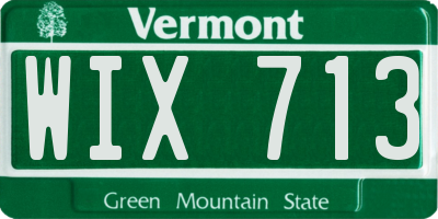 VT license plate WIX713
