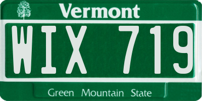 VT license plate WIX719