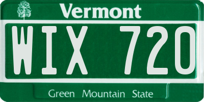 VT license plate WIX720