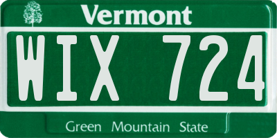 VT license plate WIX724