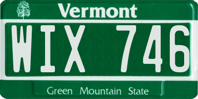 VT license plate WIX746
