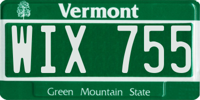 VT license plate WIX755