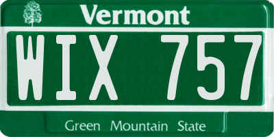 VT license plate WIX757