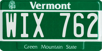 VT license plate WIX762