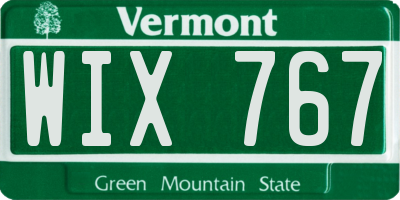 VT license plate WIX767