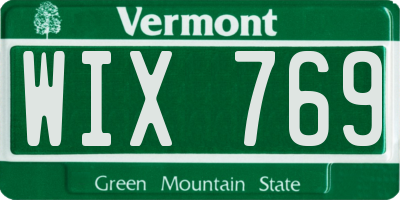 VT license plate WIX769
