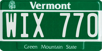 VT license plate WIX770