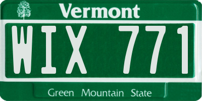 VT license plate WIX771