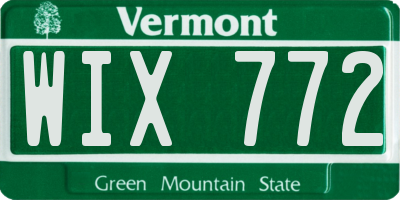 VT license plate WIX772