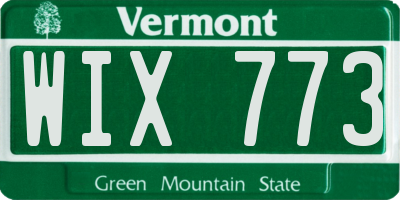 VT license plate WIX773