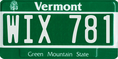 VT license plate WIX781